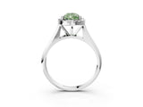 White gold Fancy Green Pear  Cut Halo Solitaire Engagement Ring with Square Band and Four-Prong Setting_15