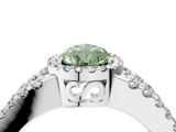 White gold Fancy Green Pear  Cut Halo Split Shank Diamond Ring with Four-Prong Setting_48