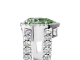 White gold Fancy Green Pear  Cut Halo Split Shank Diamond Ring with Four-Prong Setting_50