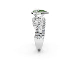 White gold Fancy Green Pear  Cut Halo Split Shank Prong Setting Ring_29