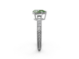 White gold Fancy Green Pear  Cut Milgrain Channel Set Engagement Ring with Solitaire Prong Setting_46