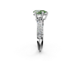 White gold Fancy Green Pear  Cut Pave Diamond Engagement Ring with Channel Set Band and Four-Prong Setting_22