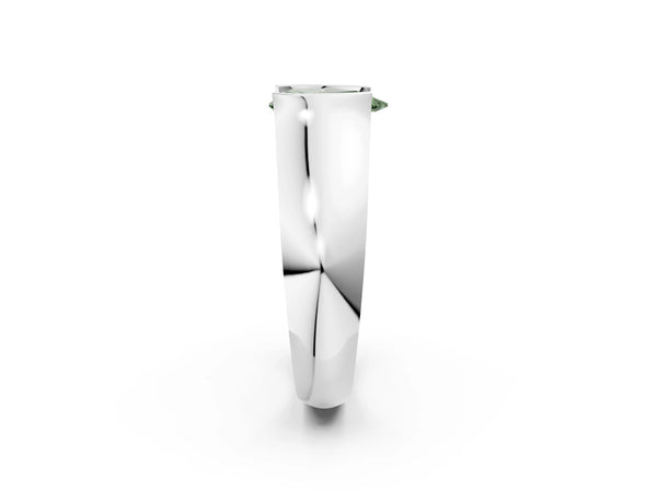 Platinum Pear-Shaped Half Bezel Engagement Ring Setting for Fancy Green Center - Design RJ-777