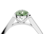 White gold Fancy Green Pear Cut Solitaire Cathedral Diamond Engagement Ring with Channel-Set Band and Four-Prong Setting_19