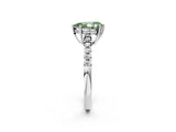 White gold Fancy Green Pear Cut Solitaire Diamond Engagement Ring with Pavé Band and Six-Prong Setting_14
