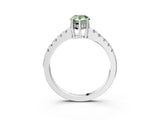 White gold Fancy Green Pear Cut Solitaire Diamond Engagement Ring with Pavé Band and Six-Prong Setting_15