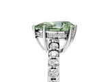 White gold Fancy Green Pear Cut Solitaire Diamond Engagement Ring with Pavé Band and Six-Prong Setting_17