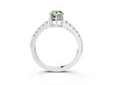White gold Fancy Green Pear Cut Solitaire Diamond Engagement Ring with Pavé Band and Six-Prong Setting_27