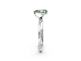 White gold Fancy Green Pear Cut Solitaire Diamond Engagement Ring with Twisted Pave Band and Four-Prong Setting_21