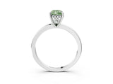 White gold Fancy Green Pear Cut Solitaire Diamond Ring with Prong Setting and Plain Band_15
