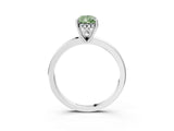 White gold Fancy Green Pear Cut Solitaire Diamond Ring with Prong Setting and Plain Band_3