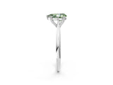 White gold Fancy Green Pear Cut Solitaire Diamond Ring with Six-Prong Setting and Classic Band_146