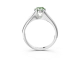 White gold Fancy Green Pear Cut Solitaire Diamond Ring with Six-Prong Setting and Classic Band_16