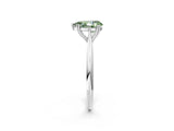 White gold Fancy Green Pear Cut Solitaire Diamond Ring with Six-Prong Setting and Classic Band_29