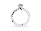 White gold Fancy Green Pear  Cut Solitaire Diamond Twisted Band with Pave Setting_31
