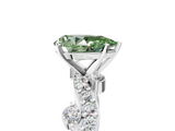 White gold Fancy Green Pear  Cut Solitaire Diamond Twisted Band with Pave Setting_33