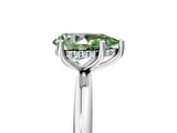 White gold Fancy Green Pear  Cut Solitaire Engagement Ring with Four-Prong Setting and Classic Band_25