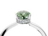 White gold Fancy Green Pear  Cut Solitaire Engagement Ring with Four-Prong Setting on a Classic Band_24