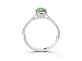 White gold Fancy Green Pear Cut Solitaire Engagement Ring with Tapered Band and Four-Prong Setting_18