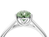 White gold Fancy Green Pear Cut Solitaire Engagement Ring with Tapered Band and Four-Prong Setting_19