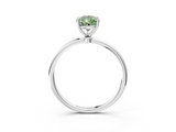 White gold Fancy Green Pear  Cut Solitaire Engagement Ring with Thin Band and Four-Prong Setting_6