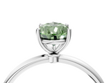 White gold Fancy Green Pear  Cut Solitaire Engagement Ring with Thin Band and Four-Prong Setting_7