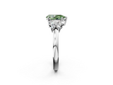 White gold Fancy Green Pear  Cut Solitaire Floral Diamond Ring with Four-Prong Setting_38