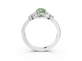 White gold Fancy Green Pear  Cut Solitaire Floral Diamond Ring with Four-Prong Setting_39