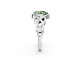White gold Fancy Green Pear Cut Solitaire Intertwined Band Prong Setting Ring_2