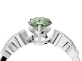 White gold Fancy Green Pear Cut Solitaire Milgrain Leaf Band with Prong Setting_16
