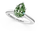 White gold Fancy Green Pear  Cut Solitaire Ring with Cathedral Band and Four-Prong Setting_87