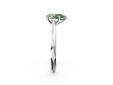 White gold Fancy Green Pear  Cut Solitaire Ring with Cathedral Band and Four-Prong Setting_88
