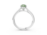 White gold Fancy Green Pear  Cut Solitaire Ring with Cathedral Band and Four-Prong Setting_90
