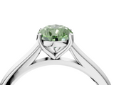 White gold Fancy Green Pear  Cut Solitaire Ring with Cathedral Band and Four-Prong Setting_91