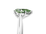 White gold Fancy Green Pear  Cut Solitaire Ring with Cathedral Band and Four-Prong Setting_92