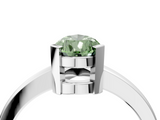 White gold Fancy Green Pear  Cut Solitaire Ring with Four-Prong Setting and Classic Band_62