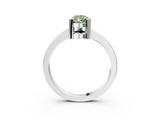 White gold Fancy Green Pear  Cut Solitaire Ring with Four-Prong Setting and Classic Band_65
