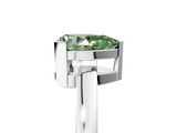 White gold Fancy Green Pear  Cut Solitaire Ring with Four-Prong Setting and Classic Band_67