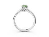 White gold Fancy Green Pear  Cut Solitaire Ring with Four-Prong Setting on a Classic Band_45