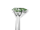 White gold Fancy Green Pear  Cut Solitaire Ring with Four-Prong Setting on a Classic Band_47