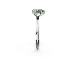 White gold Fancy Green Pear  Cut Solitaire Ring with Thin Band and Four-Prong Setting_18