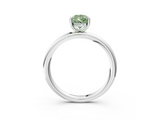 White gold Fancy Green Pear  Cut Solitaire Ring with Thin Band and Four-Prong Setting_19