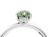 White gold Fancy Green Pear  Cut Solitaire Ring with Thin Band and Four-Prong Setting_20