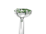 White gold Fancy Green Pear  Cut Solitaire Ring with Thin Band and Four-Prong Setting_21