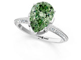 White gold Fancy Green Pear Cut Solitaire Split Shank Pave Diamond Engagement Ring with Four-Prong Setting_25