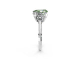 White gold Fancy Green Pear Cut Solitaire Split Shank Pave Diamond Engagement Ring with Four-Prong Setting_2