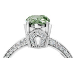 White gold Fancy Green Pear Cut Solitaire Split Shank Pave Diamond Engagement Ring with Four-Prong Setting_4