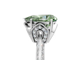White gold Fancy Green Pear Cut Solitaire Split Shank Pave Diamond Engagement Ring with Four-Prong Setting_5