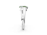 White gold Fancy Green Pear Cut Solitaire Tension Set Diamond Ring with Split Shank Band_26