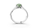 White gold Fancy Green Pear Cut Solitaire Tension Set Diamond Ring with Split Shank Band_27